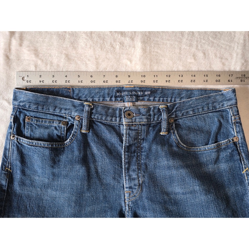 Ralph Lauren 650 Thompson Straight Leg Blue Denim Jeans 32x32 Med Wash Stretch - Picture 5 of 12
